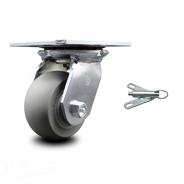 4 Inch Heavy Duty Thermoplastic Caster with Roller Bearing and Swivel Lock SCC